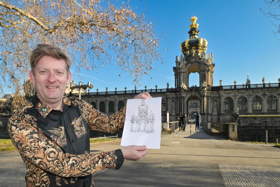 "Germens"-Chef Rene König (51) hat auch das Kronentor des Zwingers auf seinem Elbflorenz-Hemd verewigt.