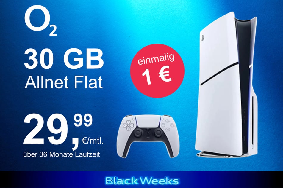 Die PS5 Slim Digital Edition im o2 Mobile M inkl. 30 GB+ für einmalig nur 1 Euro.