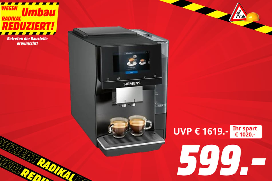 Siemens-Kaffeevollautomat für 699 statt 1.619 Euro.