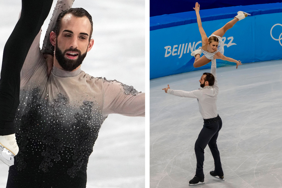 Timothy LeDuc (l.) finished in eighth place at the 2022 Winter Olympics with skating partner Ashley Cain-Gribble (r.).