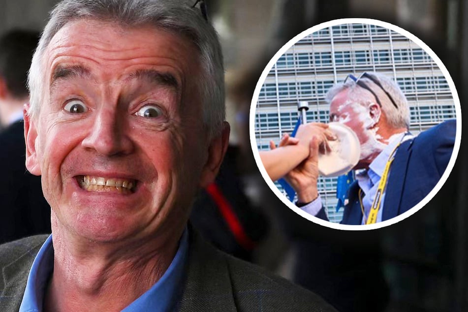 Ryanair-Boss wird von Frauen mit Torte attackiert