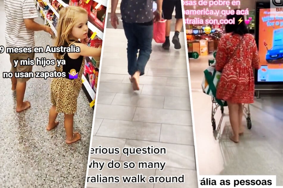 Young or old: There are tons of clips circulating on TikTok of Australians going about their daily lives barefoot.