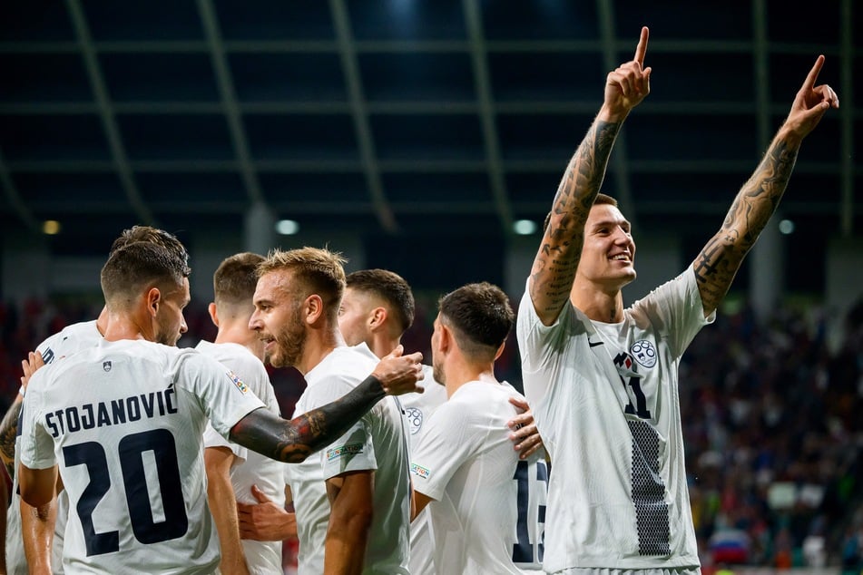 Benjamin Sesko (21) gelangen in der Nations League gegen Kasachstan drei Treffer.