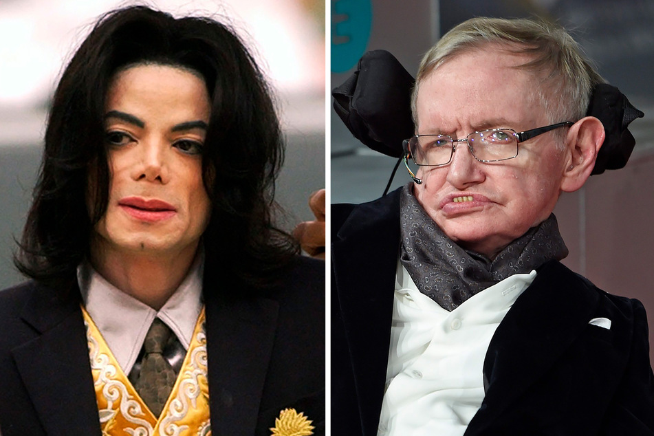 Michael Jackson (†50, l.), amerikanischer Pop-Musiker und Stephen Hawking (†76, r.), britischer Astrophysiker, werden namentlich in den Dokumenten erwähnt.