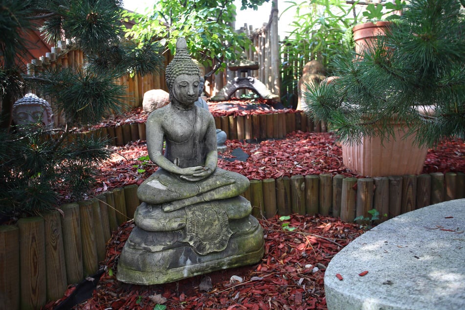Selbst ein Buddha darf im gepflegten Garten nicht fehlen, die Ha(a)rmonie soll schließlich stimmen.