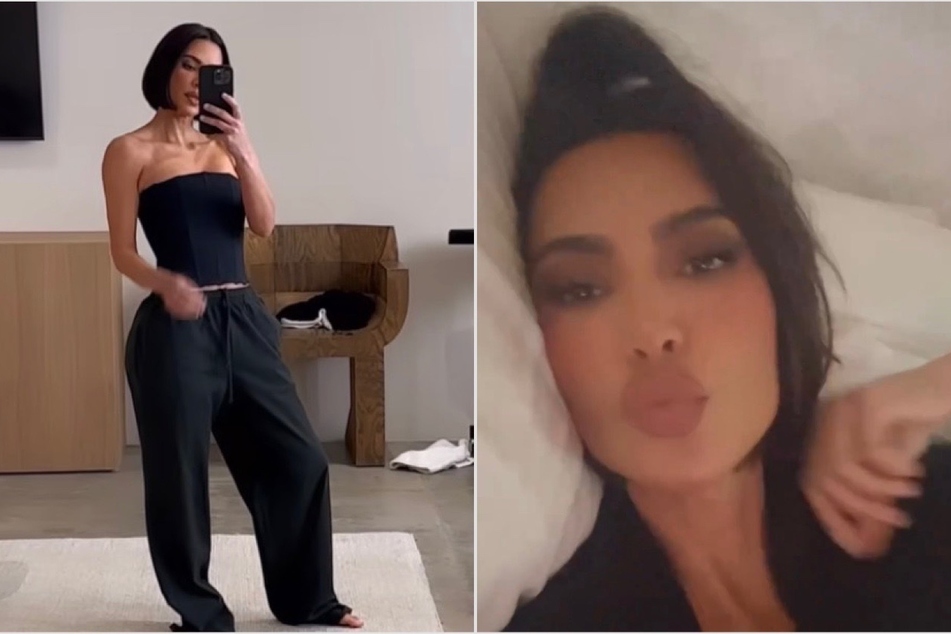 Kim Kardashian Models Her New SKIMS Swimsuit Collection on Instagram
