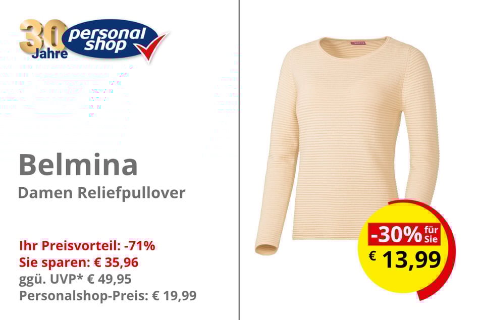 Belmina Damen Reliefpullover