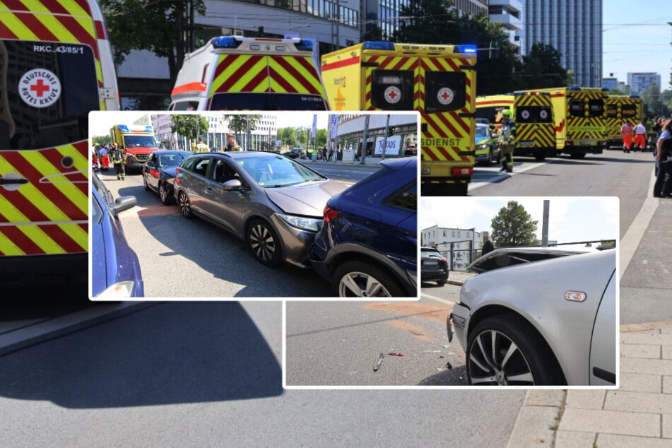 Mehrere Verletzte nach Auffahrunfällen in Chemnitz