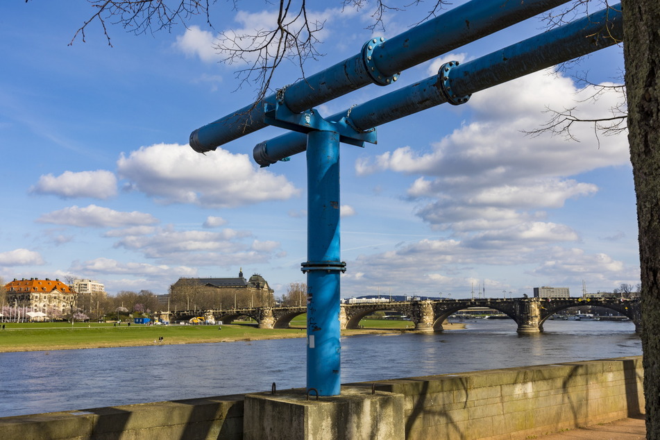 Ende des Leitungssystems: Hinterm Landtag floss das Wasser in die Elbe.