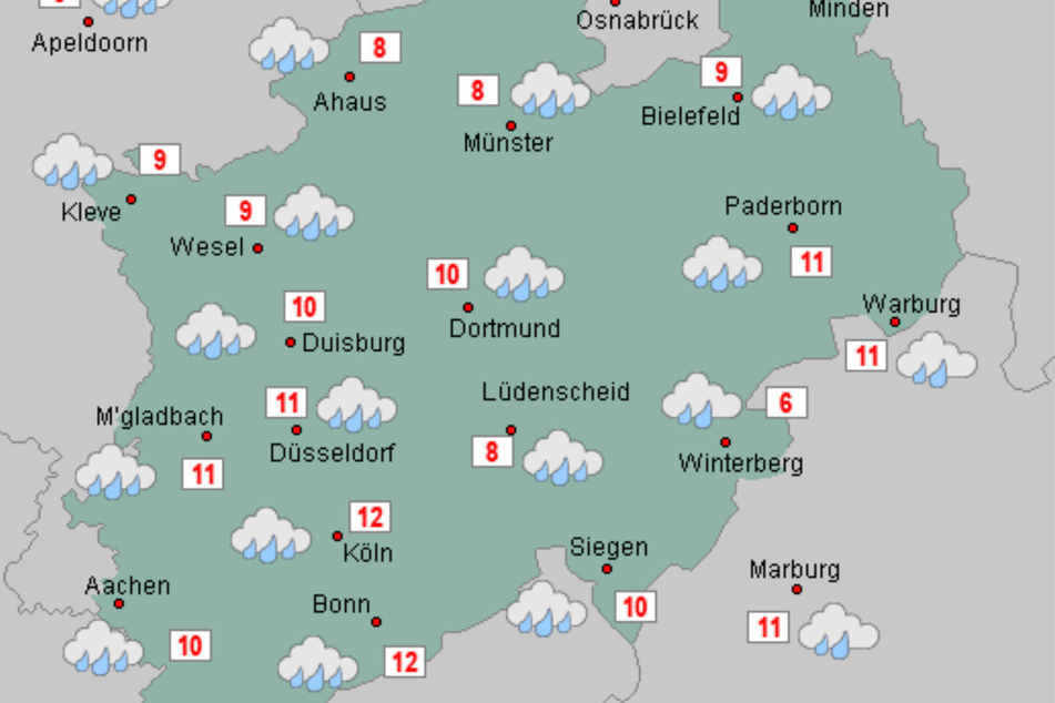 In den kommenden Tagen müssen sich die Menschen in NRW auf stürmisches Ekel-Wetter einstellen. Am Donnerstag erwarten die Meteorologen sogar teils länger anhaltende und kräftige Regenfälle.