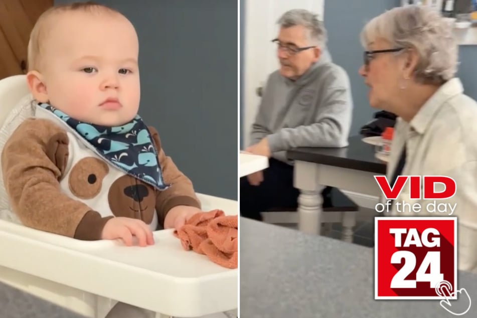 Today's Viral Video of the Day features a precious infant who had a hilarious reaction when he hung out with his "boomer" grandparents.