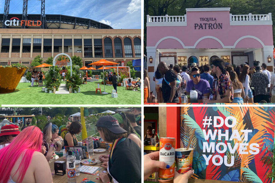 The cocktails were flowing at installations from (clockwise from top l.) Aperol Spritz and Patrón tequila, while art stations and photo ops abounded at CASA BACARDÍ.