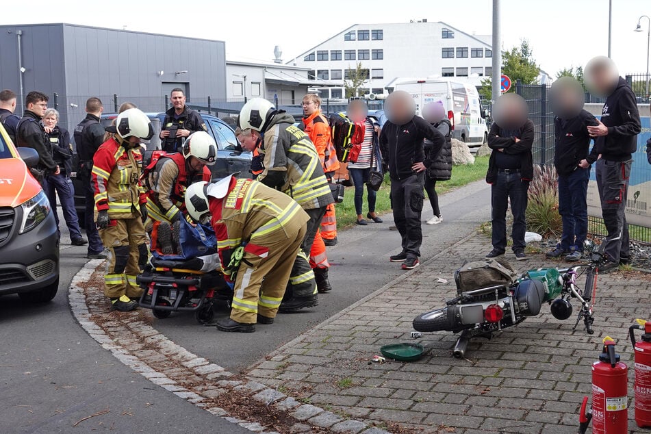 In Wilsdruff kam es zu einem heftigen Crash mit einem Moped.