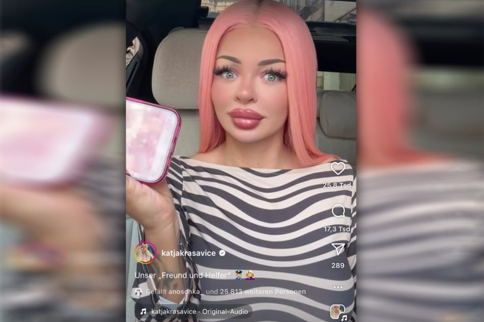 Neuer Ärger für Katja Krasavice (29) - eines ihrer TikTok-Videos mit einer Breitseite gegen die Leipziger Polizei wird zum Bumerang.