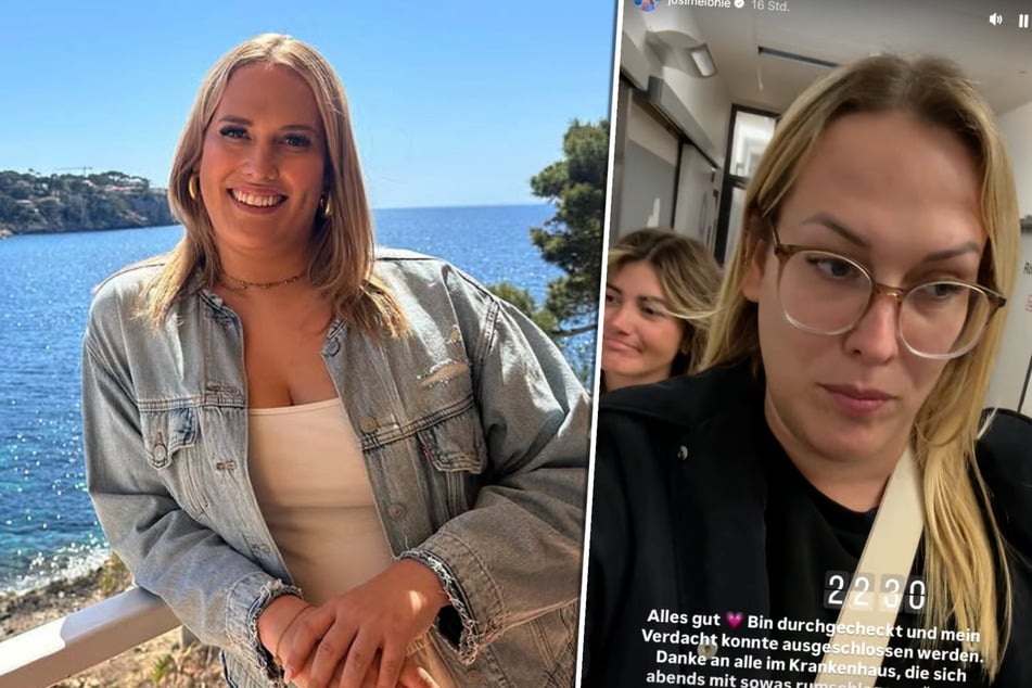 Gegen 22.30 Uhr konnte Josimelonie (31) erst einmal Entwarnung geben (r.). Die Anspannung der vergangenen Stunden sieht man ihr aber noch deutlich an.