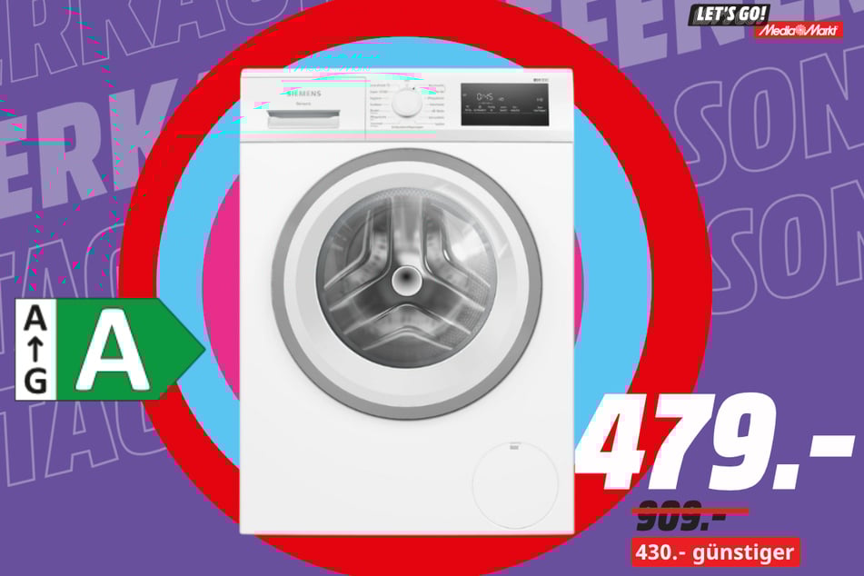 Siemens-Waschmaschine für 479 statt 909 Euro.