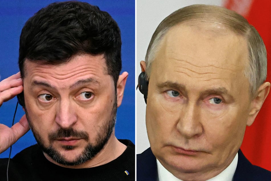 Ukrainian President Zelensky (l.) this week floated the idea of exchanging occupied land, but Russia rejected the proposal.