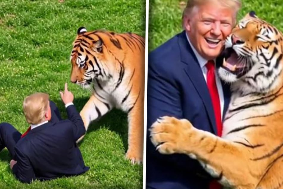 US-Präsident Donald Trump (80) bewies ein weiteres Mal das völlige Fehlen von Taktgefühl - und postete ein KI-Video von sich und dem Tiger.