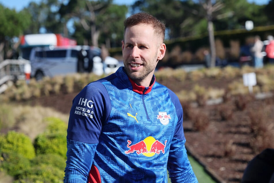 Peter Gulacsi bestens gelaunt bei der Dienstag-Einheit.