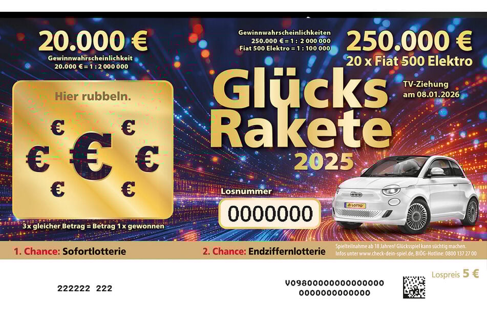 TAG24-Adventskalender: Sachsenlotto verlost Lose für die Glücksrakete 2025