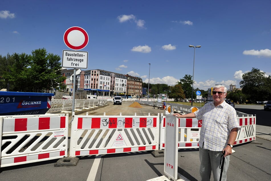 In der Goethe-/Zwickauer Straße wird wenig gearbeitet. Darum schrieb Werner Klemm einen Wutbrief an den OB.