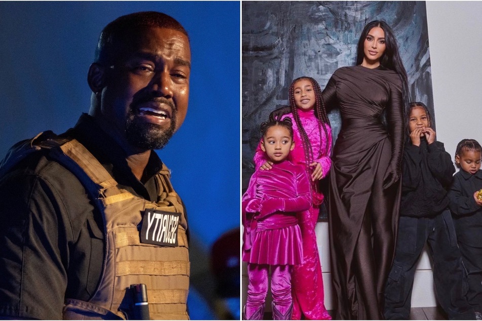 On Wednesday, Kanye "Ye" West (l) took to Instagram to publicly plea for God to reunite him with Kim Kardashian and their children.