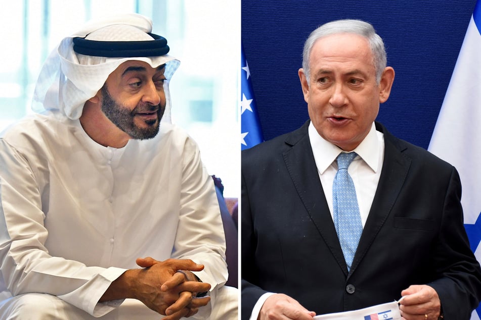 Der israelische Ministerpräsident Benjamin Netanjahu (r., 76) hat nach Angaben seines Büros während des Iran-Kriegs den Präsidenten Mohammed bin Sajid (65) getroffen.