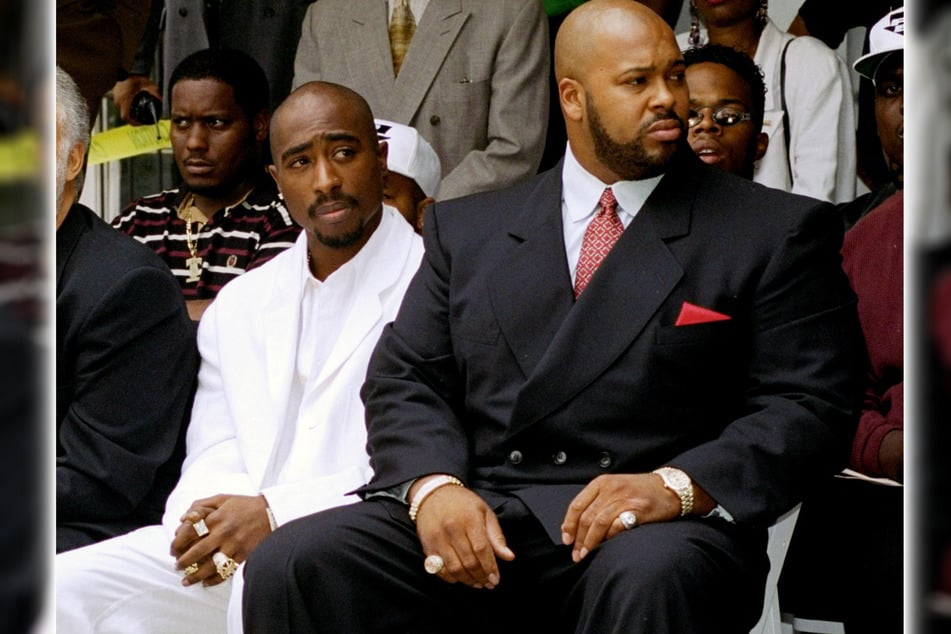 Tupac Shakur (†25, l.) mit Suge Knight, dem damaligen Labelboss von Death Row Records (Archivbild)
