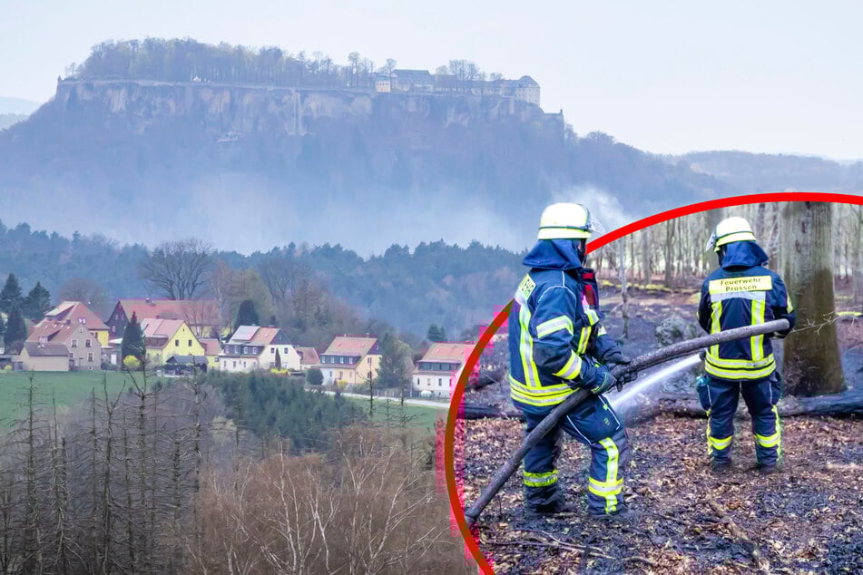 Feuerschale als Auslöser? Flammen wüten unterhalb des Liliensteins