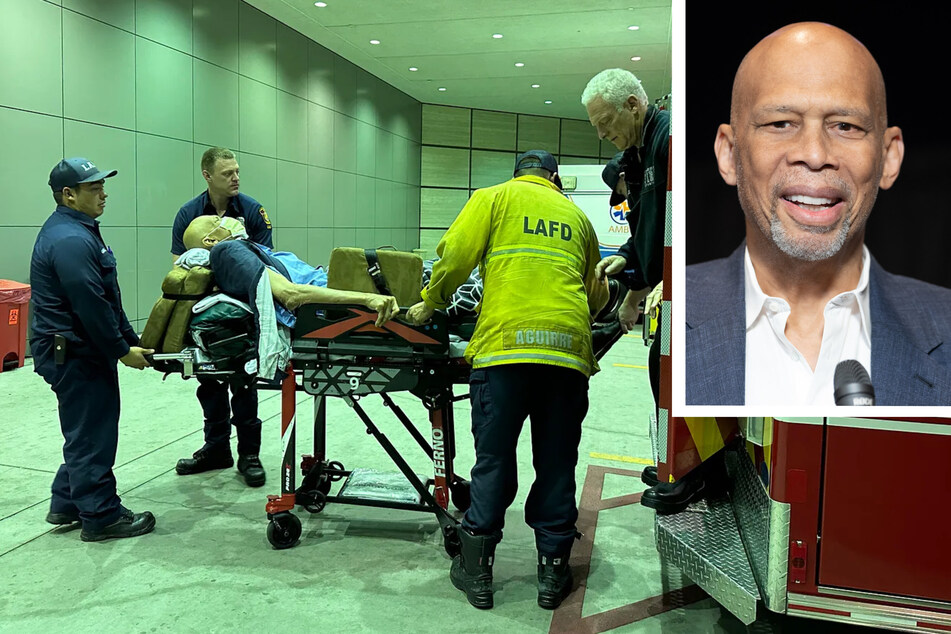 Kareem Abdul-Jabbar shared a photo on his Substack thanking the LA Fire Department "for their quick service and excellent care" when he broke his hip at an LA concert last week.