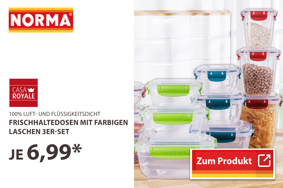 Frischhaltedosen mit farbigen Laschen 3er-Set