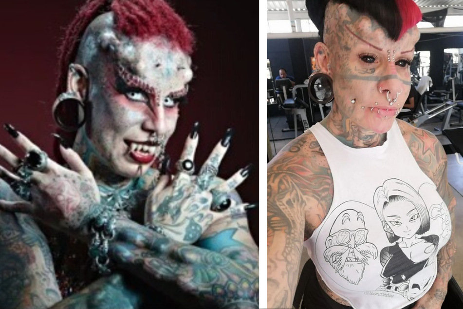 Tattoo artist becomes the "Vampire Woman" in dramatic transformation