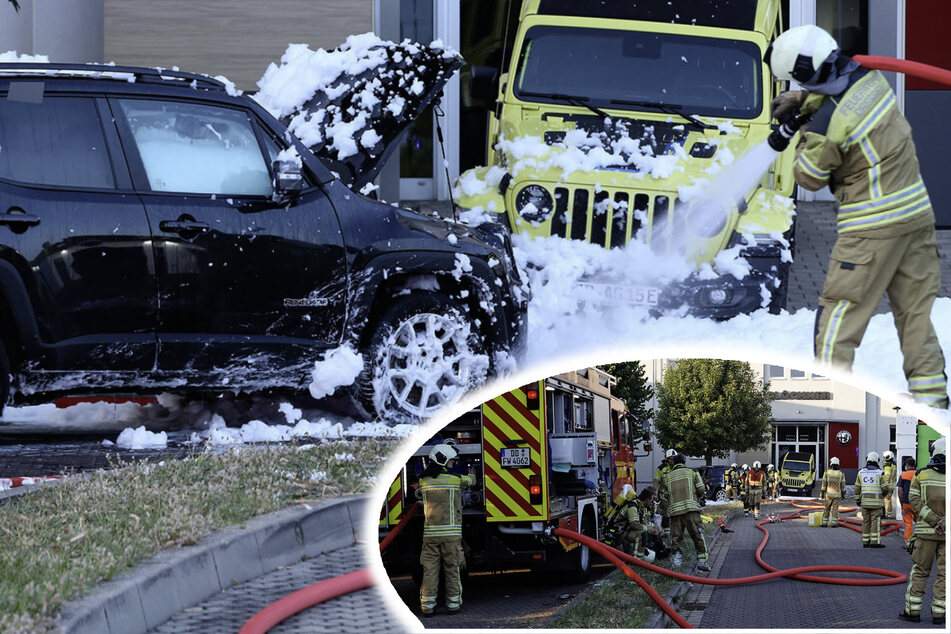 Dresden: Fahrzeugbrand in Dresden: Feuerwehr löscht brennenden Hybridwagen!