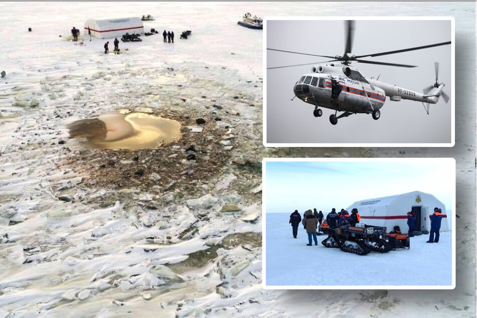 Hubschrauber zerschellt auf zugefrorenem See: Suche nach Leichen dauert an