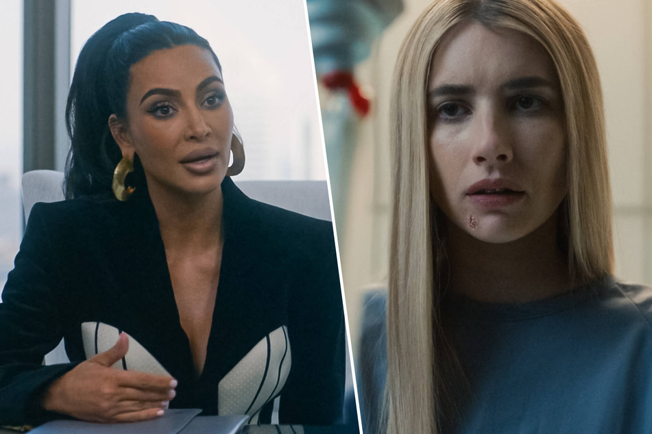 Kim Kardashian (l.) and Emma Roberts return for American Horror Story: Delicate Part Two, which premieres on April 3.