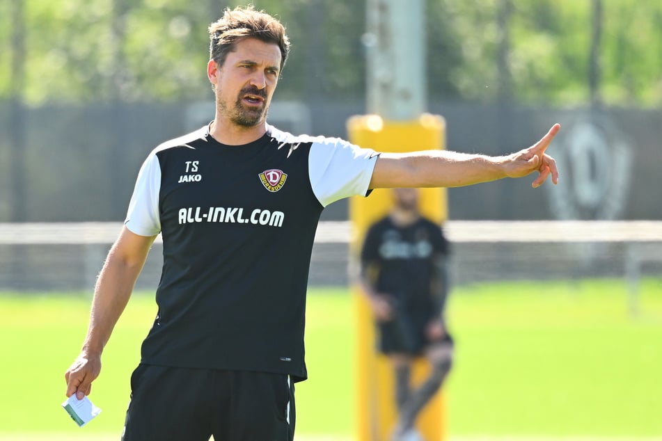 Dynamo-Trainer Thomas Stamm (42) hofft, dass sich seine Mannschaft über einen guten Pokalauftritt neues Selbstvertrauen holt.