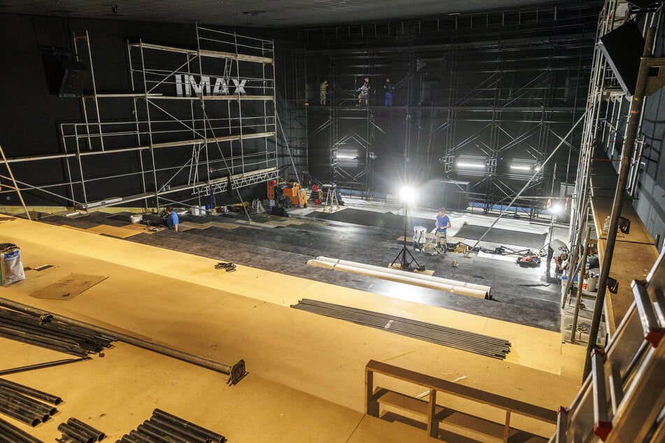 Kinosaal 7 ist kaum noch wiederzuerkennen. Hier befindet sich bald Dresdens erster IMAX-Saal.