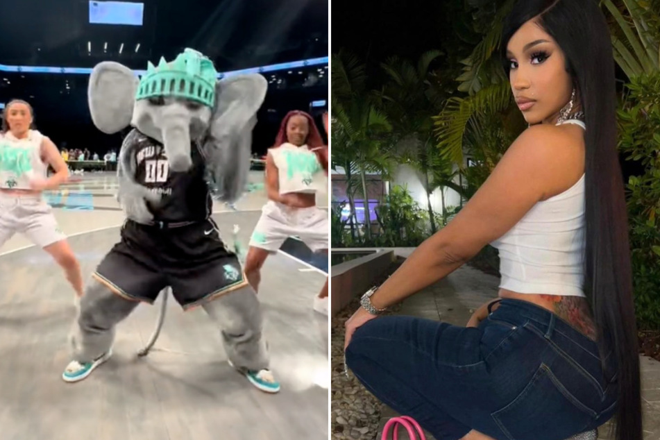 Cardi B "put to shame" by New York Liberty mascot's sensational Bongos dance