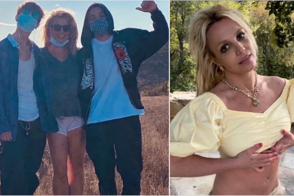 Despite her reported "wrecked" relationship with her sons Jayden and Sean, Britney Spears (r) has given them permission to movie to Hawaii.