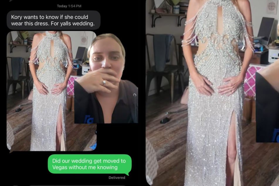 Braut Kyra Bowyer (27) wurde von ihrem Schwiegervater gefragt, ob seine Frau dieses Kleid zur anstehenden Hochzeit tragen dürfe. Kyra war alles andere als begeistert.