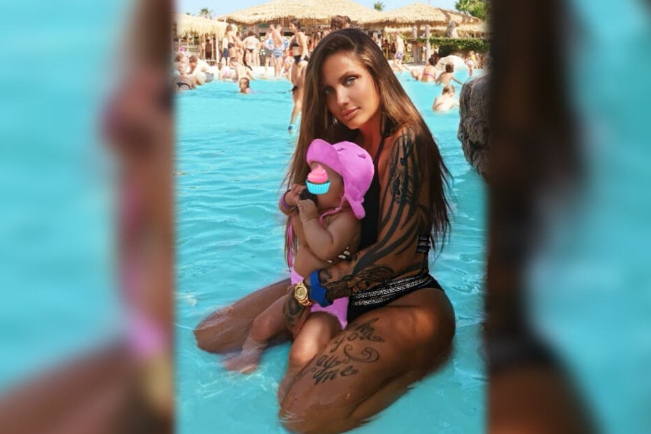 Der Instagram-Screenshot zeigt Rapperin Schwesta Ewa zusammenb mit ihrer Tochter Aaliyah Jeyla.