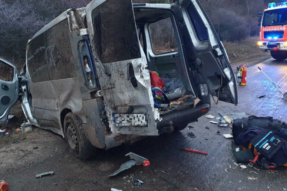 Zwischen Brandenburg und Wollin überschlug sich ein polnischer Transporter gleich mehrfach