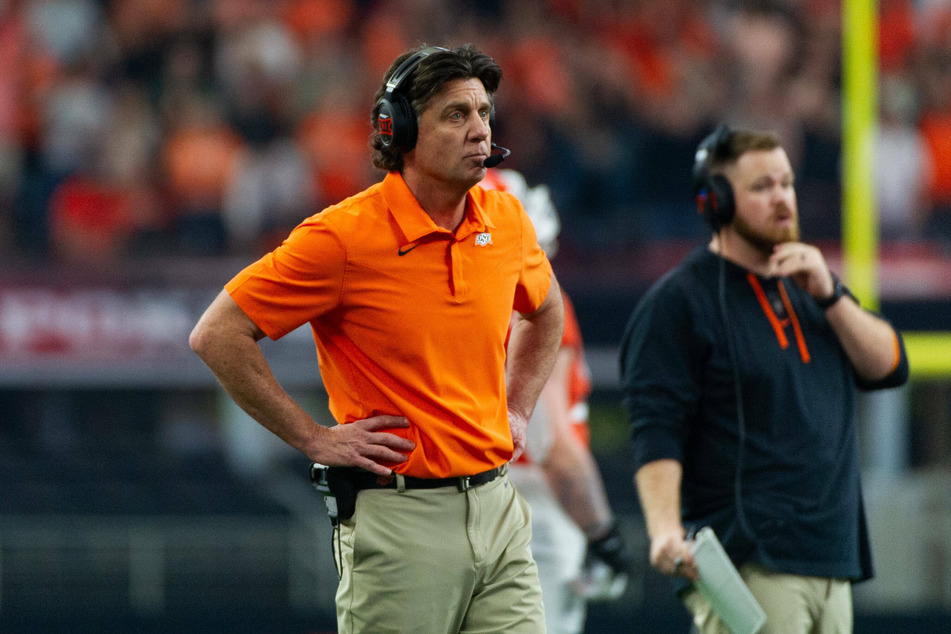 Oklahoma State head coach Mike Gundy during the Big 12 Championship Game.