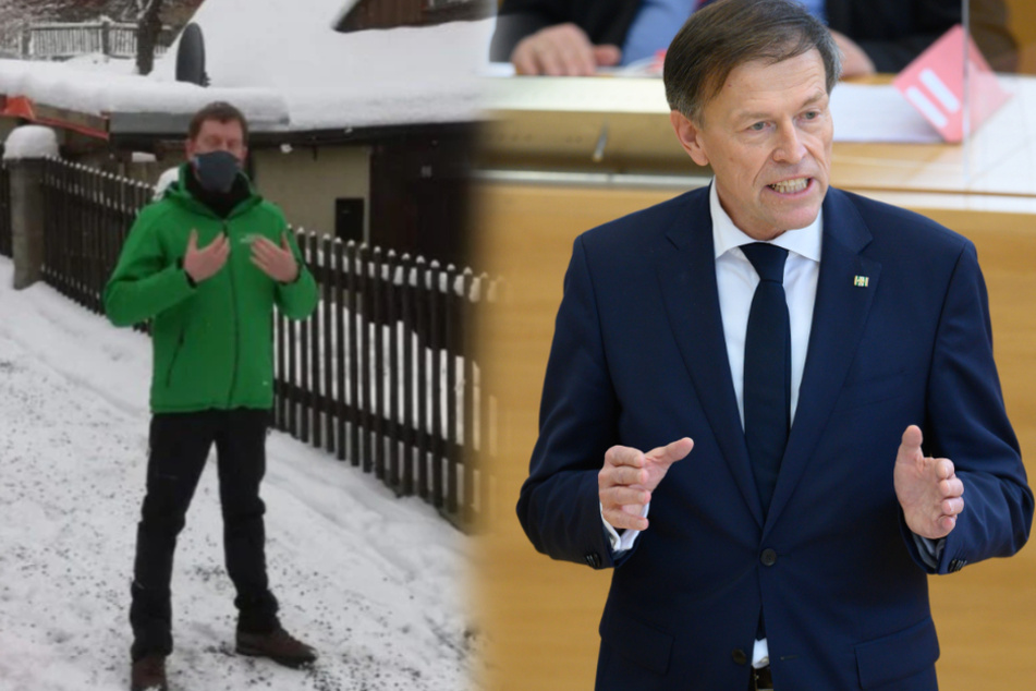 Corona-Leugner bei Sachsens Ministerpräsident: Landtagspräsident verurteilt Protest vor Kretschmers Haus