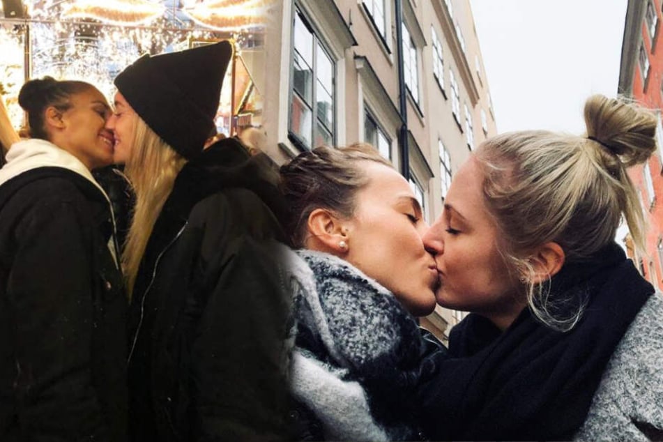 Viktoria Schnaderbeck (Zweite von rechts) und Sarah Puntigam (Zweite von links) küssten jeweils ihre Freundinnen und outeten sich fast zeitgleich bei Instagram.