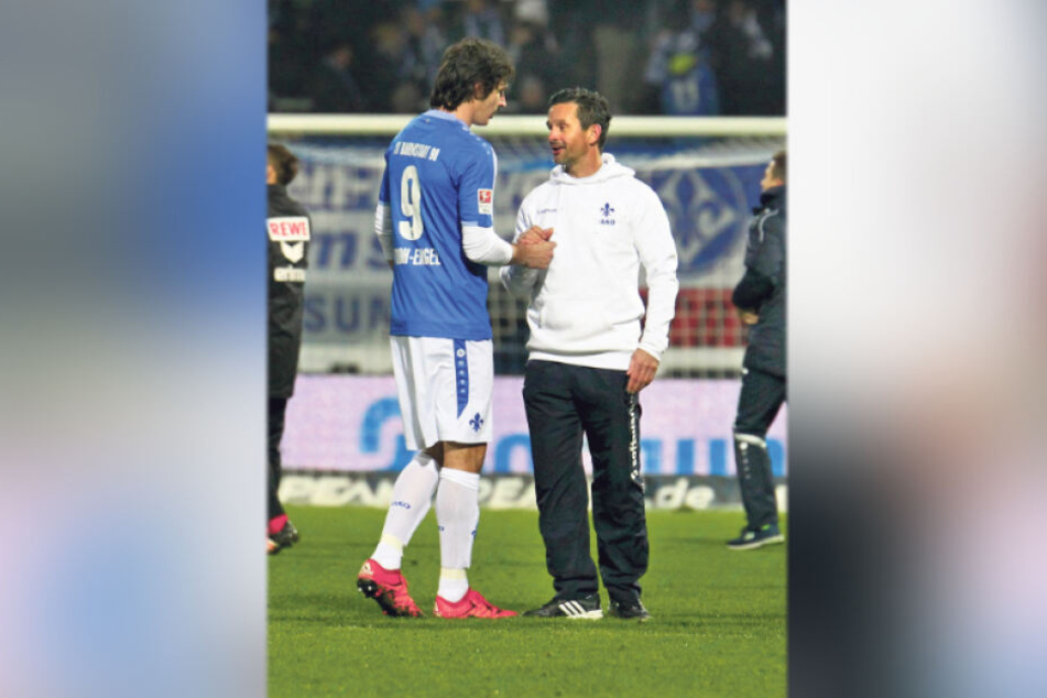 Dominik Stroh-Engel (l.) und Dirk Schuster schrieben in Darmstadt ein Fußballmärchen.