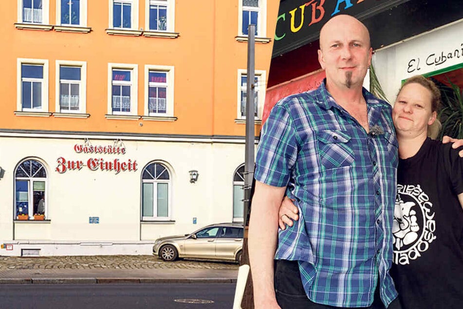 Jörg Rokitta mit seiner Lebensgefährtin Kathrin vor seiner Bar "El Cubanito" am Ballermann auf Mallorca.