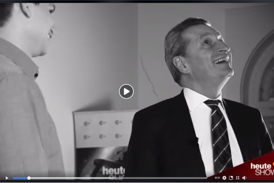 Auch in der "heute show": ein Interview mit Günther Hermann Oettinger (CDU, EU-Kommissar für Haushalt und Personal)