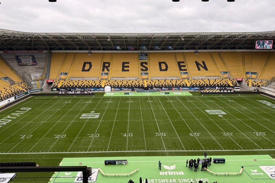 Im Rudolf-Harbig-Stadion ist alles angerichtet für das Finale um die deutsche Meisterschaft.