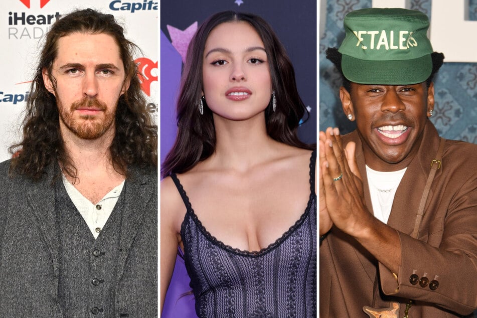 (From l. to r.) Hozier, Olivia Rodrigo, and Tyler, the Creator will headline the 2025 Governor's Ball music festival, which runs from June 6-8 at Queen's Flushing Meadows Corona Park.